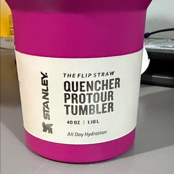 Stanley Pink Insulated Travel Tumbler with Handle Flip Straw - Picture 5 of 5